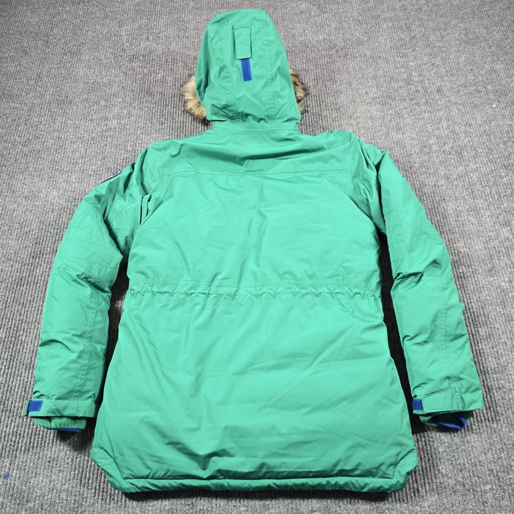 Lands End Parka Youth XL 18-20 Green Faux Fur Hood Down Insulated Winter Coat - Picture 4 of 13